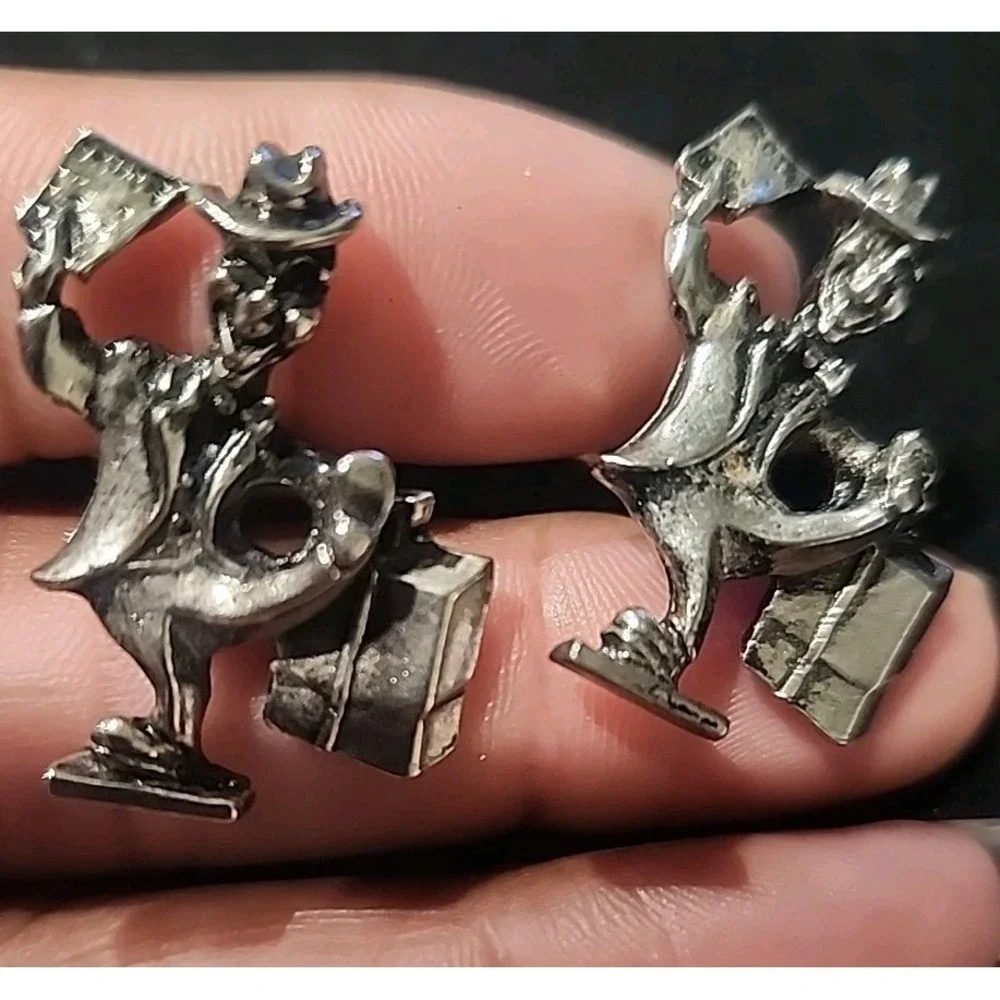 Traveling Salesman ‎ Vintage Cufflinks By Eriksen & Co Jewelry Silvertone Rare